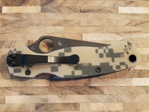 Spyderco Para Military 2 - Black DLC Blade / Camo / G10 Handles
