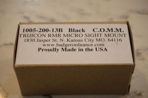 Badger Ordnance Condition One Micro Sight Mount - Trijicon RMR Black